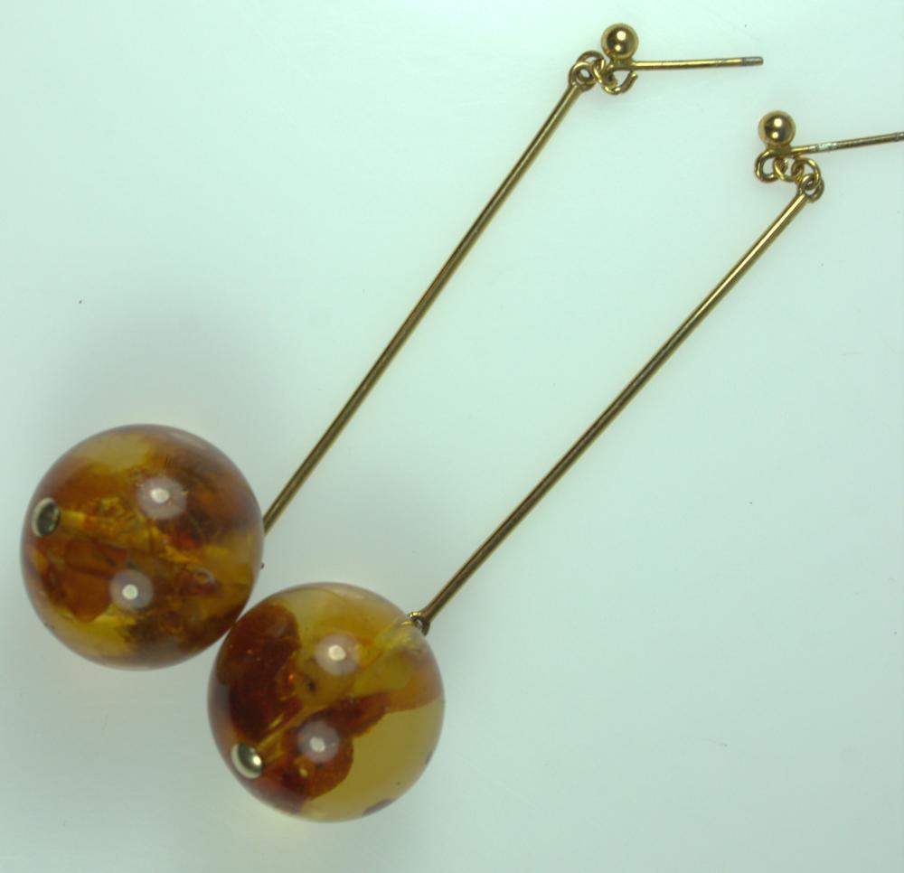 Amber Bauble Earrings on 9c... image