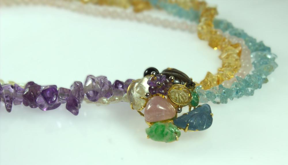 Multi-strand Rough-cut Gems... image