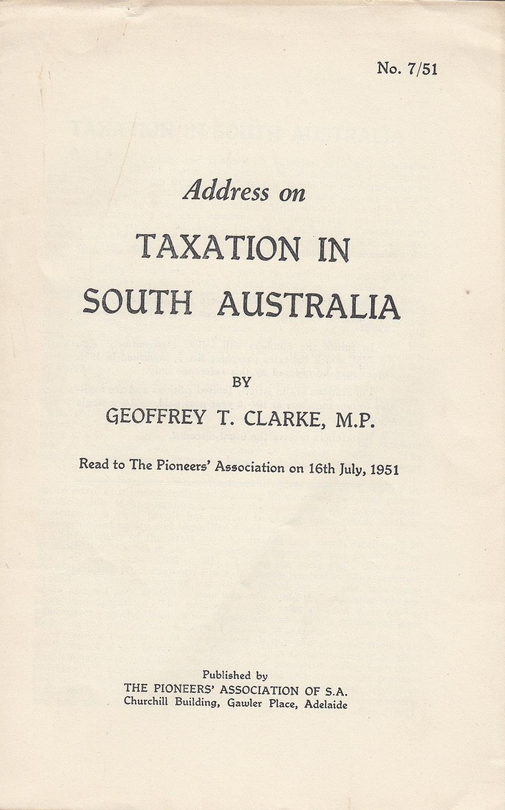 Australia. 'Address on Taxa... image