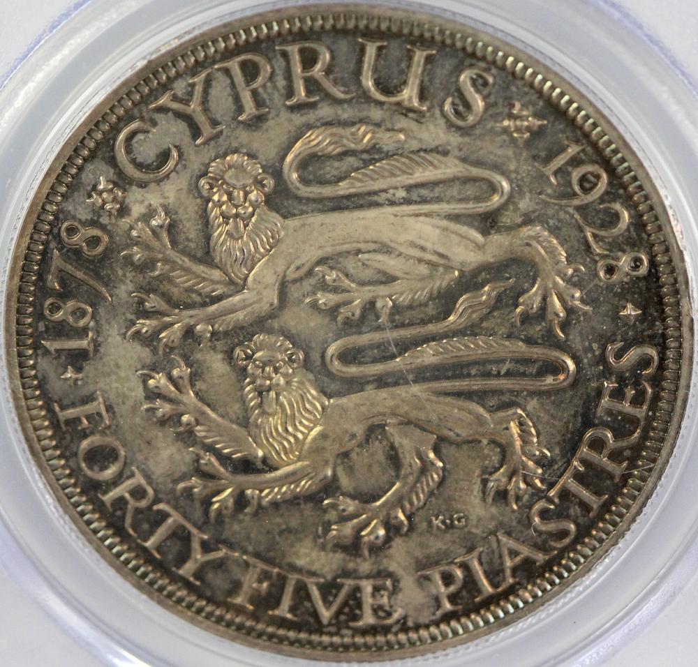 Cyprus. 1928 Proof 45 Piast... image