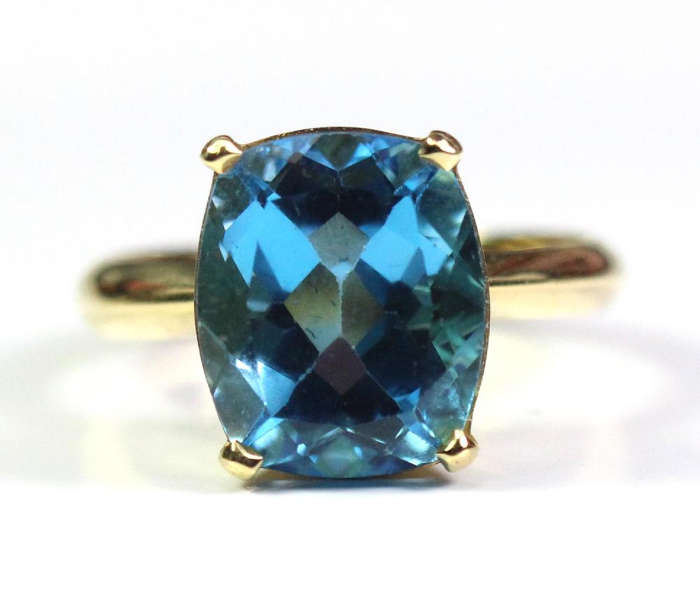 Swiss Blue Topaz Ring in 9c... image