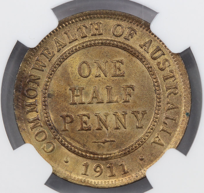 Australia 1911 Half Penny, ... image