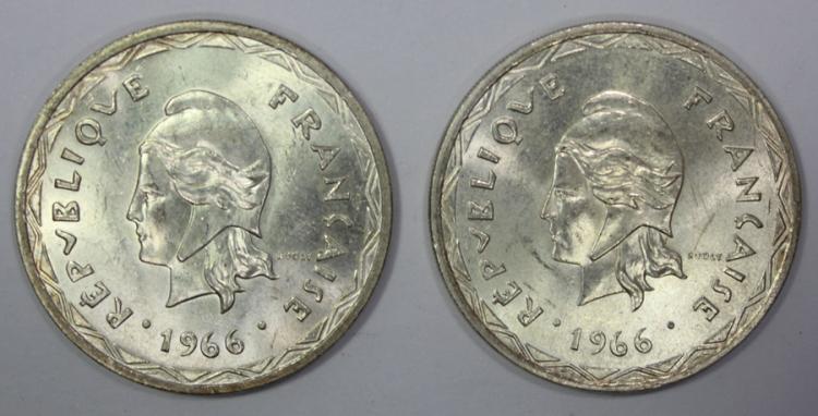 New Hebrides 1966 100 Franc... image