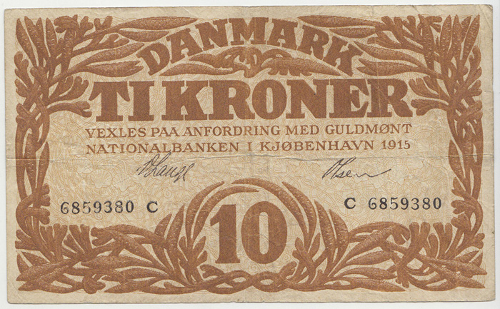 Denmark 1915 10 Kroner - C ... image