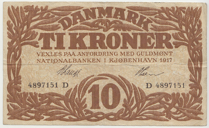 Denmark 1917 10 Kroner - D ... image