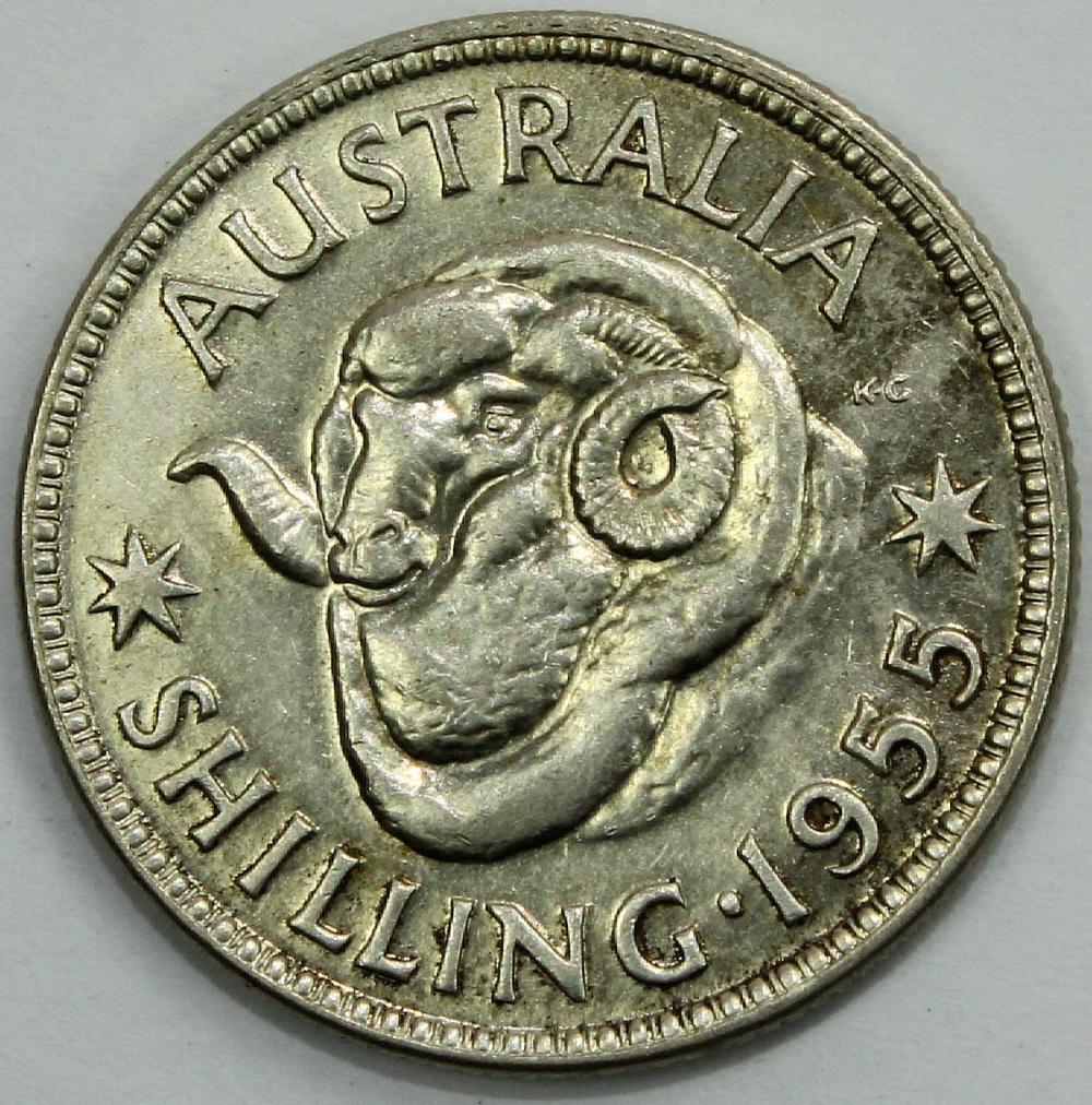 Australia 1955 Shilling, Ch... image