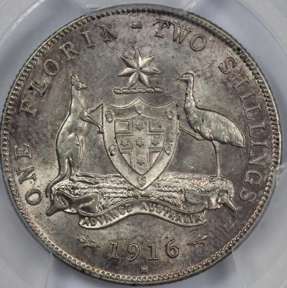 Australia 1916 Florin, PCGS... image