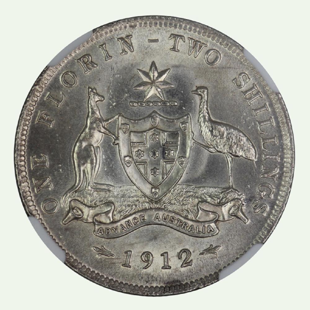 Australia 1912 Florin NGC MS62 image