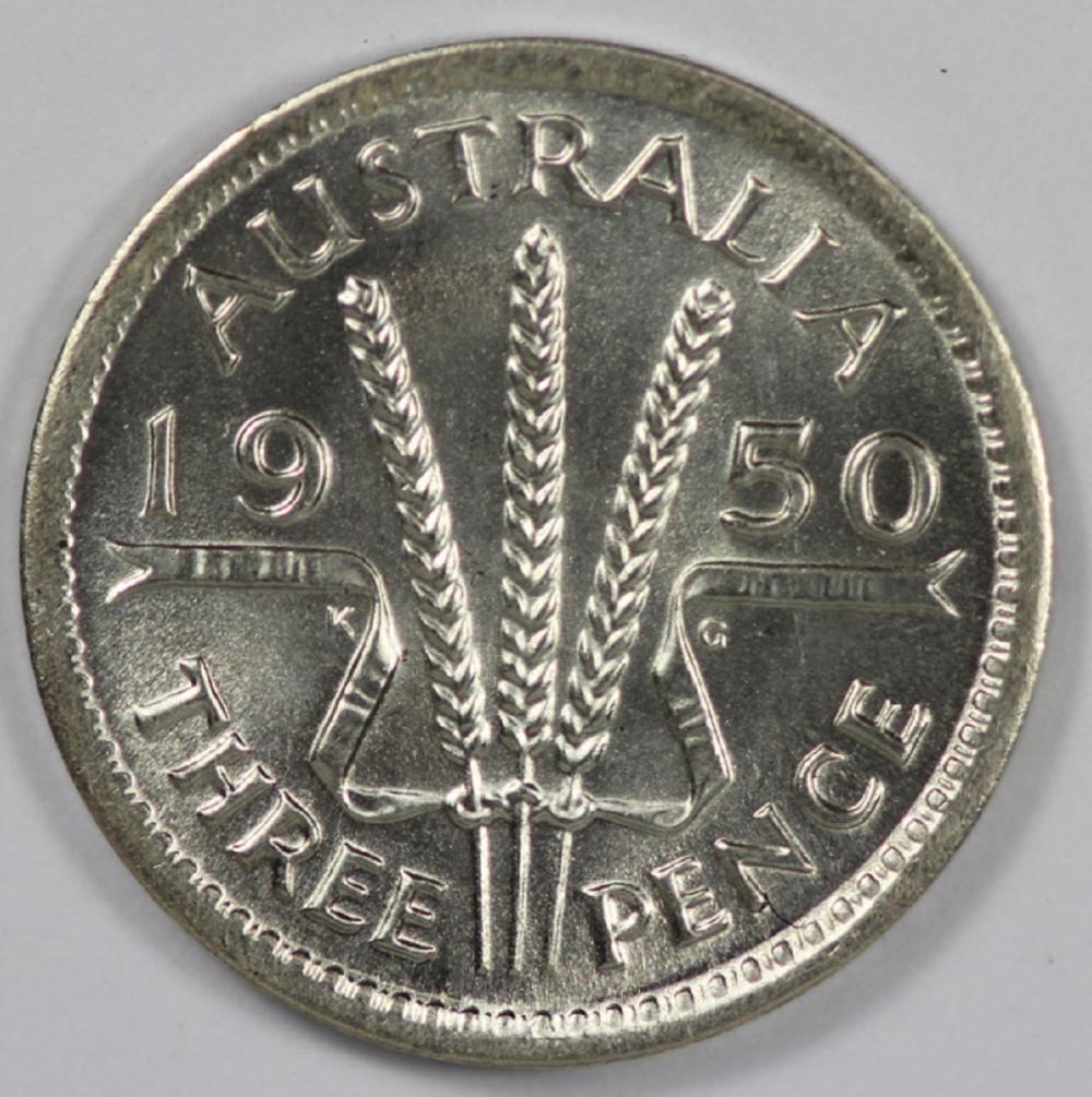 Australia. 1950 Threepence,... image