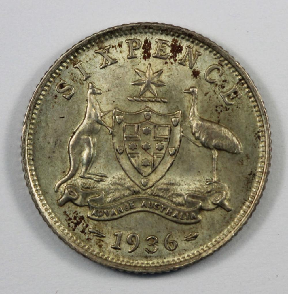 Australia. 1936 Sixpence, U... image