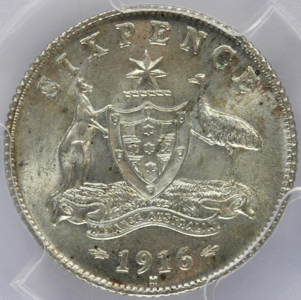 Australia. 1916 M Sixpence,... image