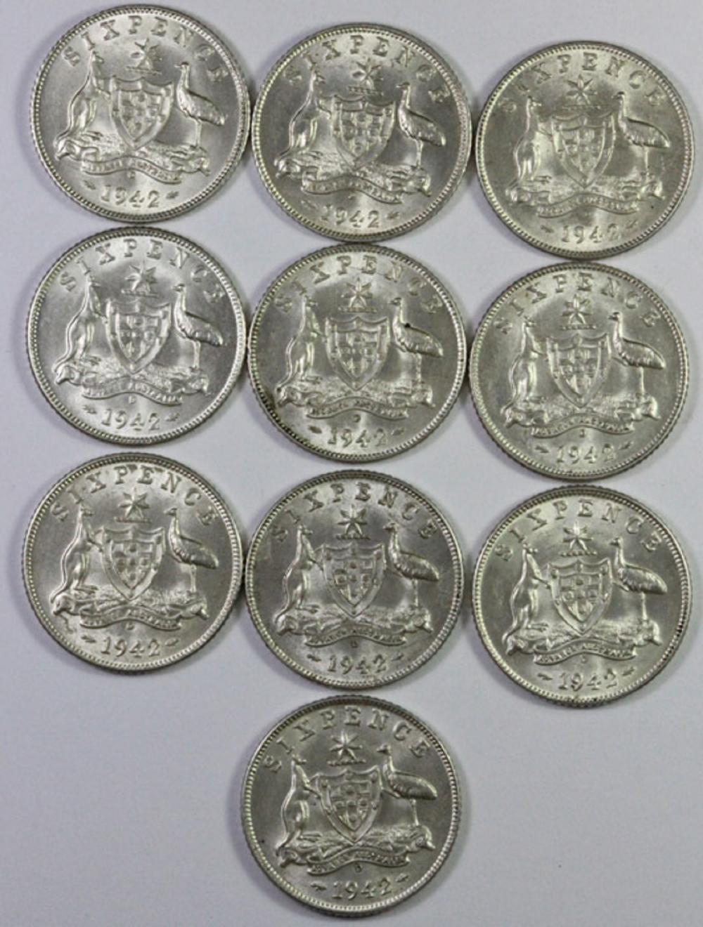 Australia. 1942 D Sixpences... image