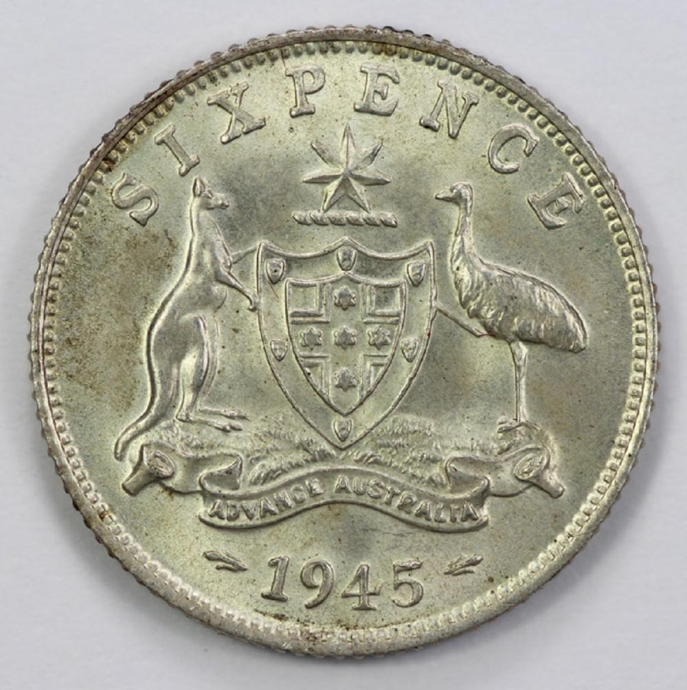 Australia. 1945 Sixpence, n... image