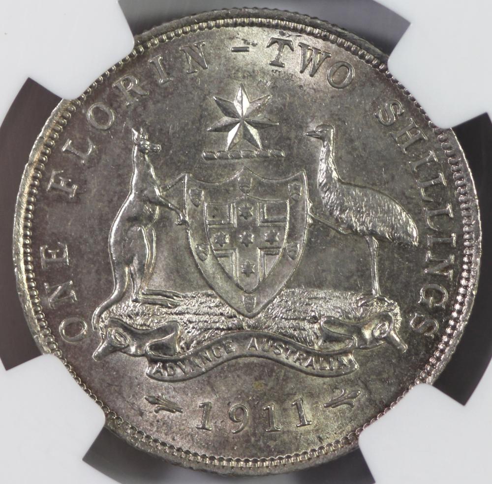 Australia 1911 Florin, NGC ... image