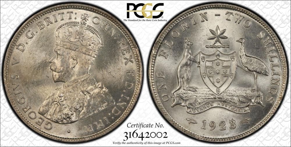 Australia 1923 Florin, PCGS... image