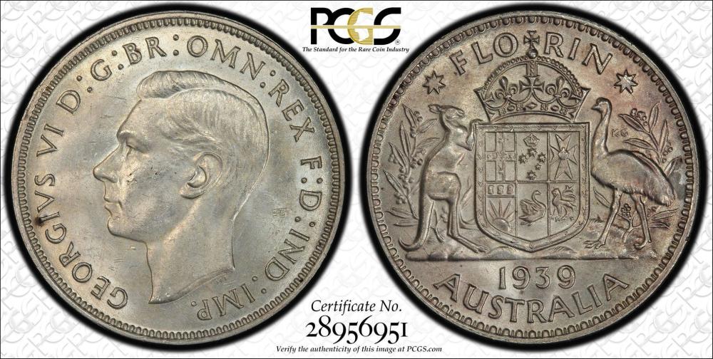 Australia 1939 Florin, PCGS... image