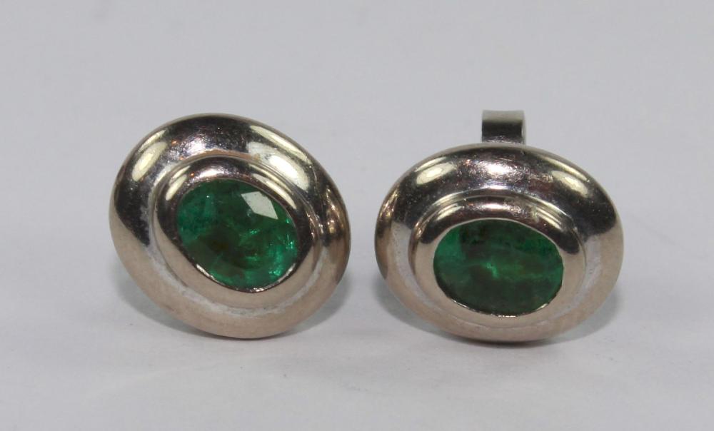 Emerald Stud Earrings in 18... image