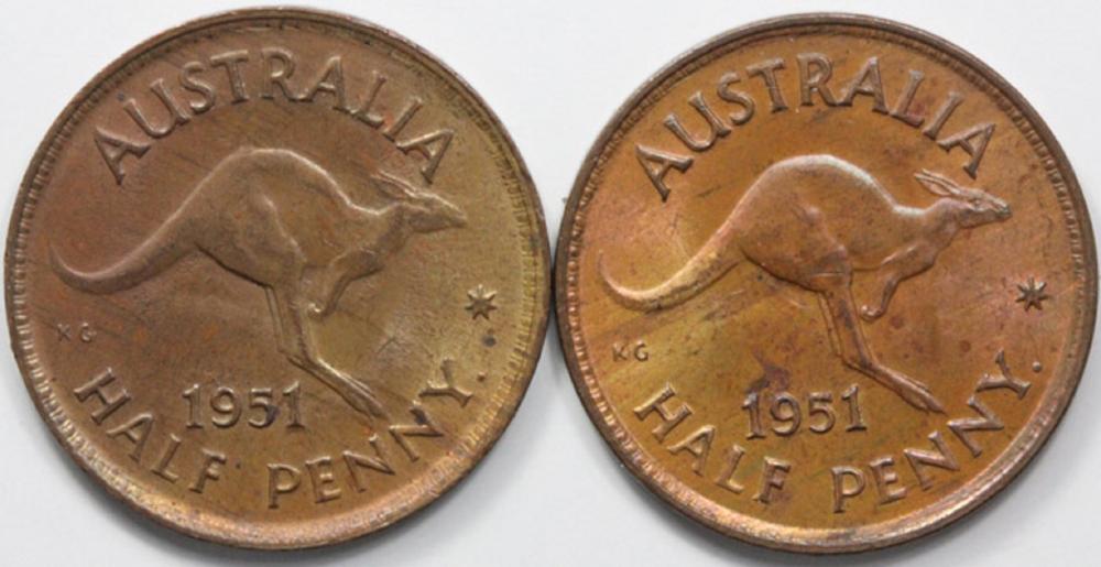 Australia 1951 Y. (P) Halfp... image