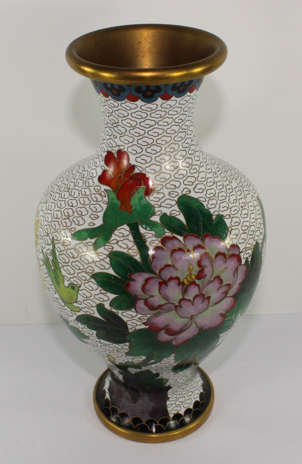 Chinese White Cloisonne Vas... image