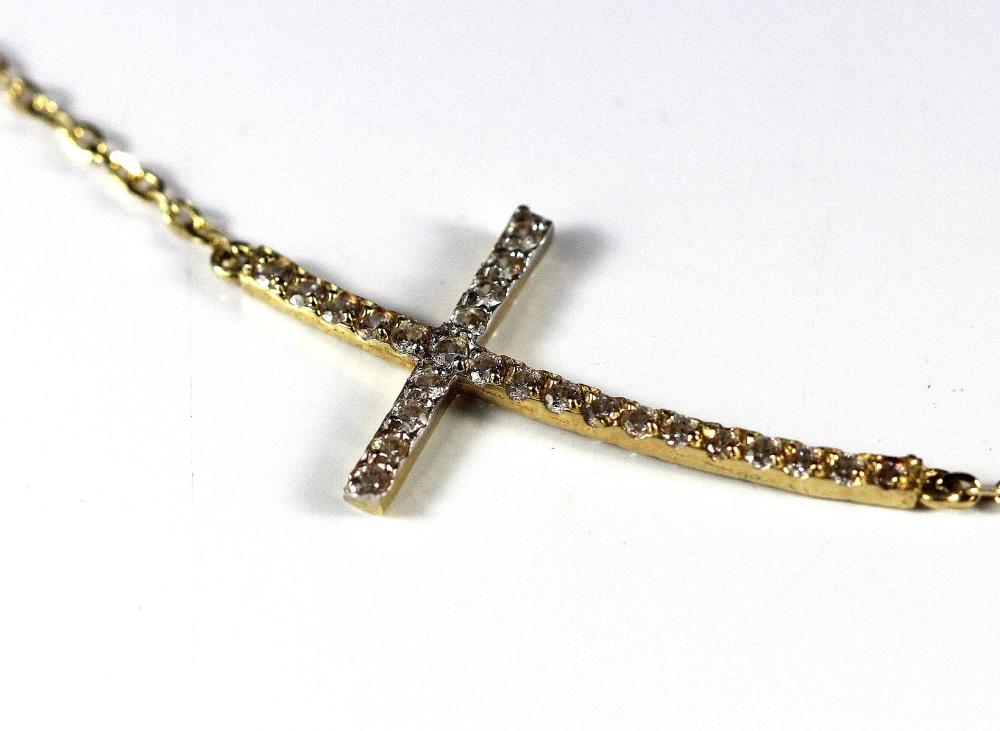 Diamond-set Cross in 18ct Y... image