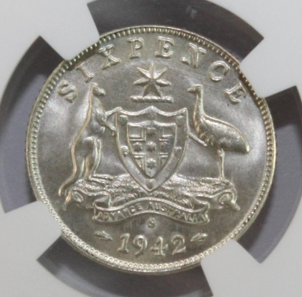 Australia. 1942 S Sixpence,... image