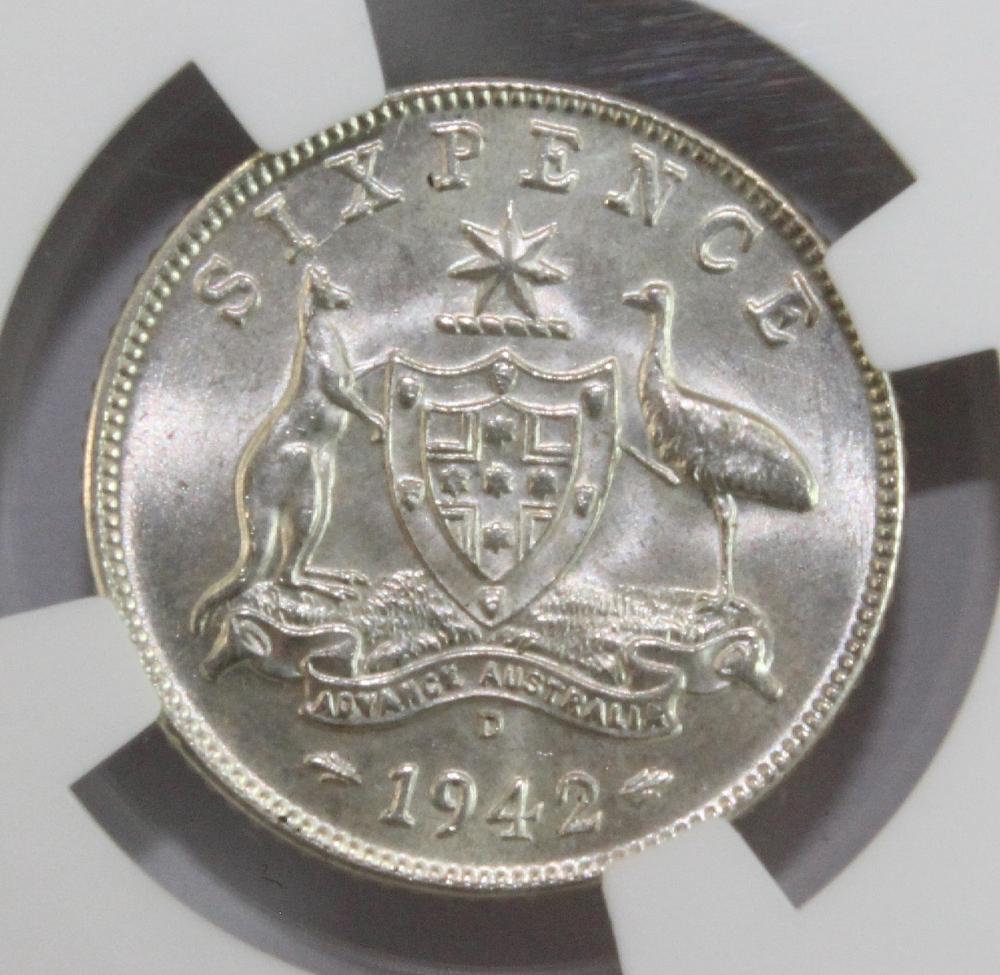 Australia. 1942 D Sixpence,... image