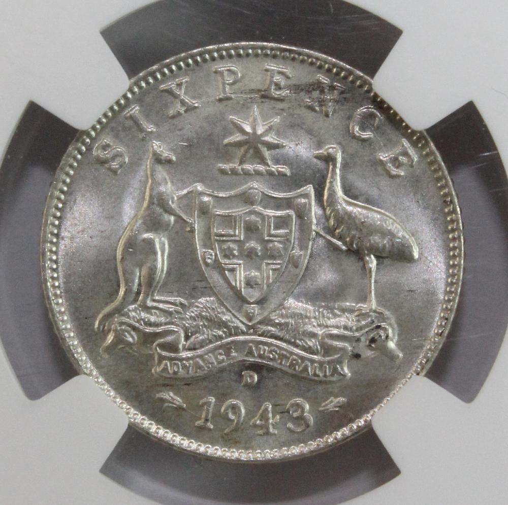 Australia. 1943 D Sixpence,... image