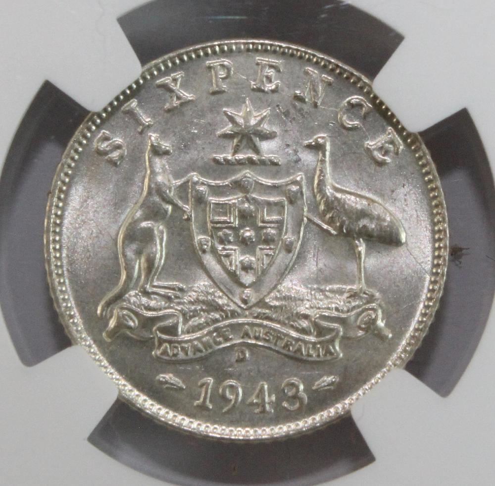 Australia. 1943 D Sixpence,... image