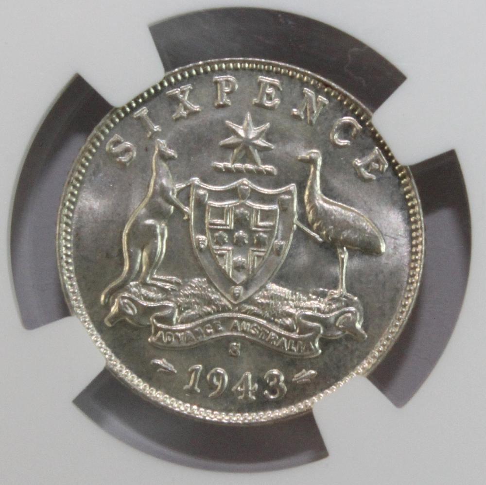 Australia. 1943 S Sixpence,... image