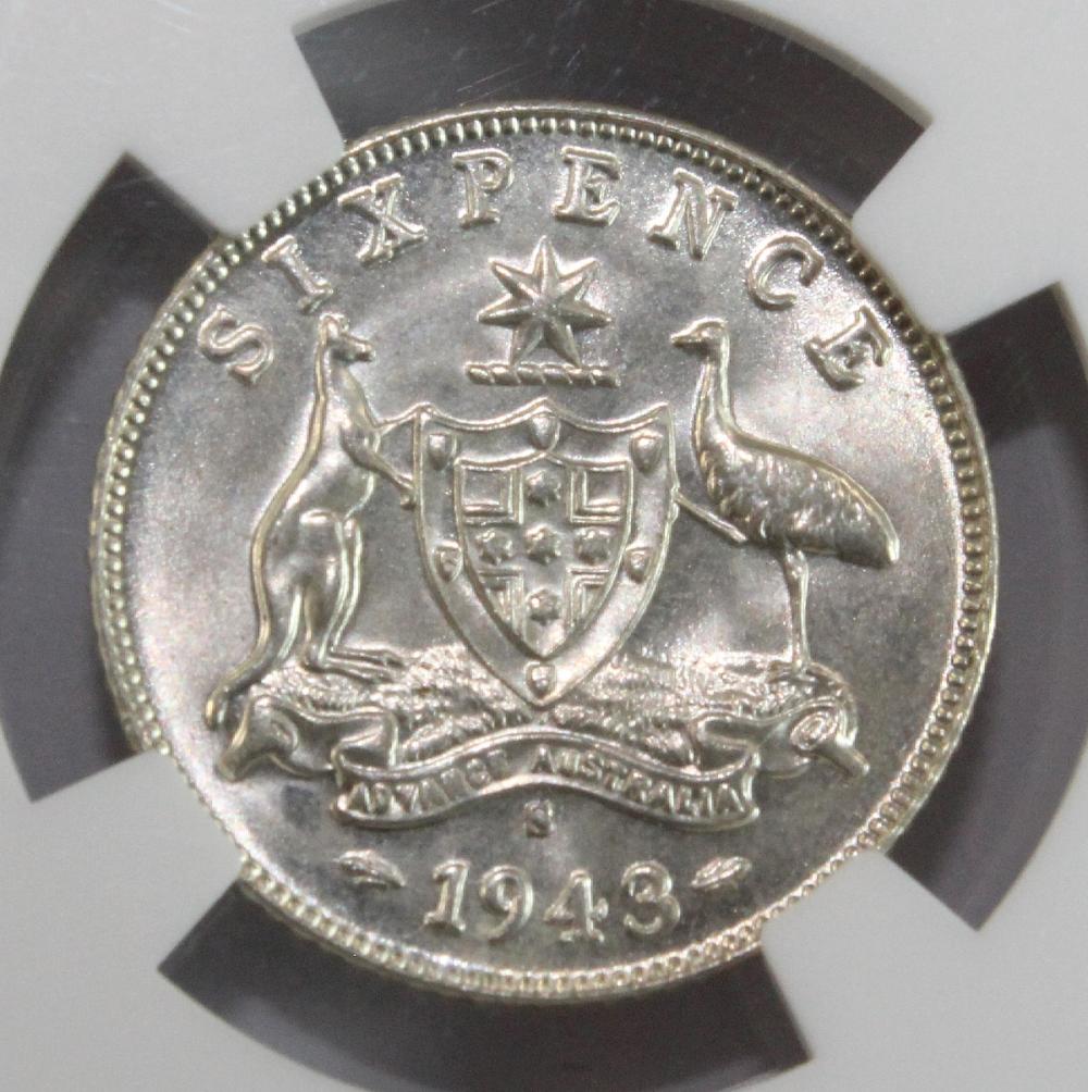 Australia. 1943 S Sixpence,... image