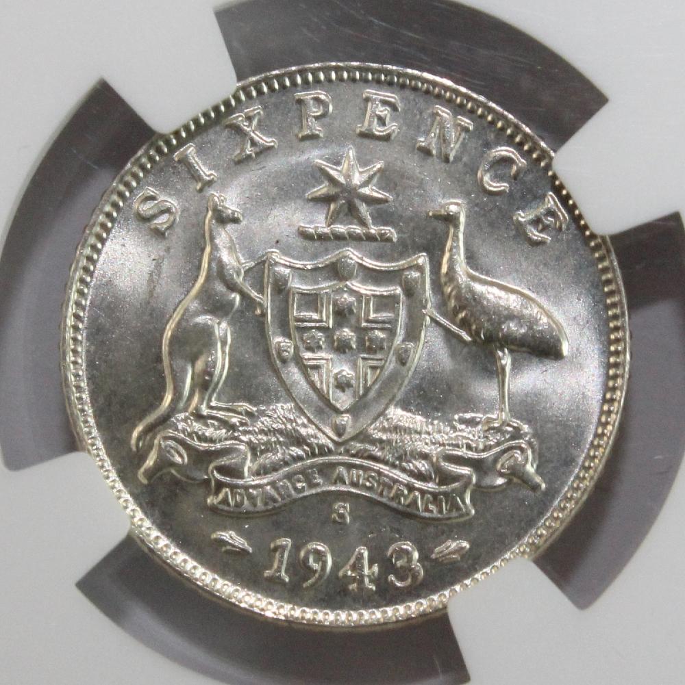 Australia. 1943 S Sixpence,... image