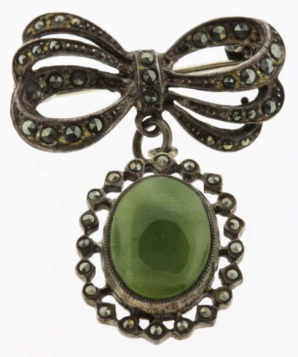 Vintage Marcasite & Greenst... image