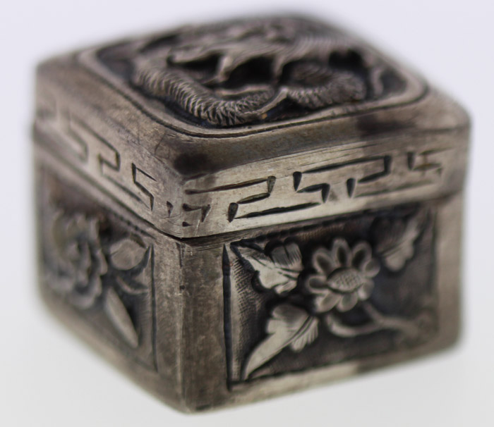 Chinese Silver Pill Box wit... image