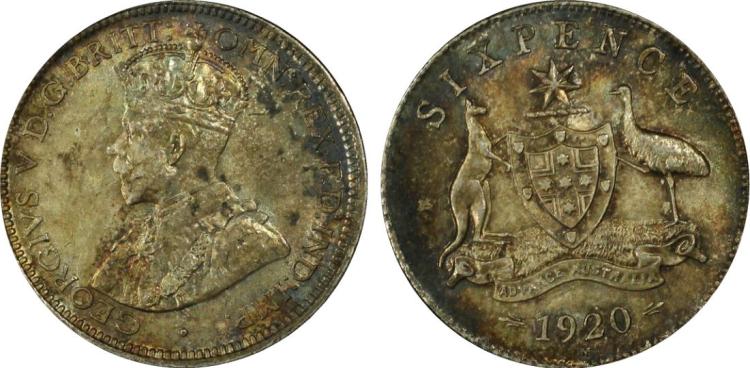 Australia 1920 M Sixpence, ... image