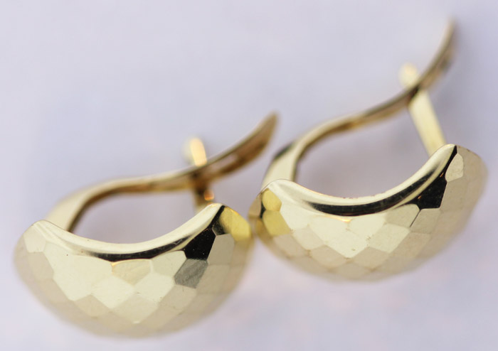 Faceted Earrings in 14ct Gold image