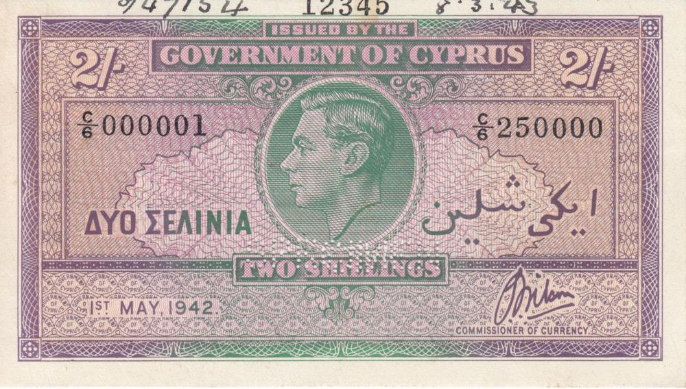 Cyprus. 1942 2/- 'Specimen'... image