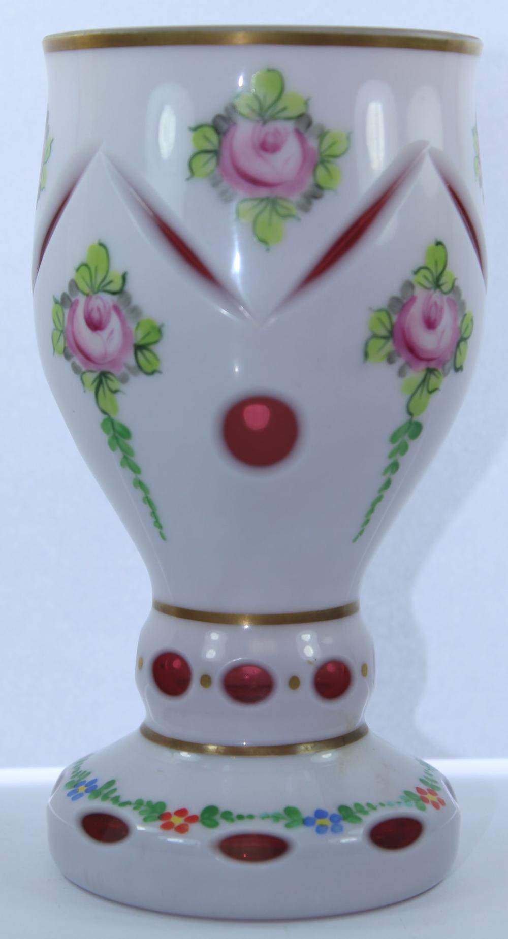 Bohemian Milk Glass Chalice image