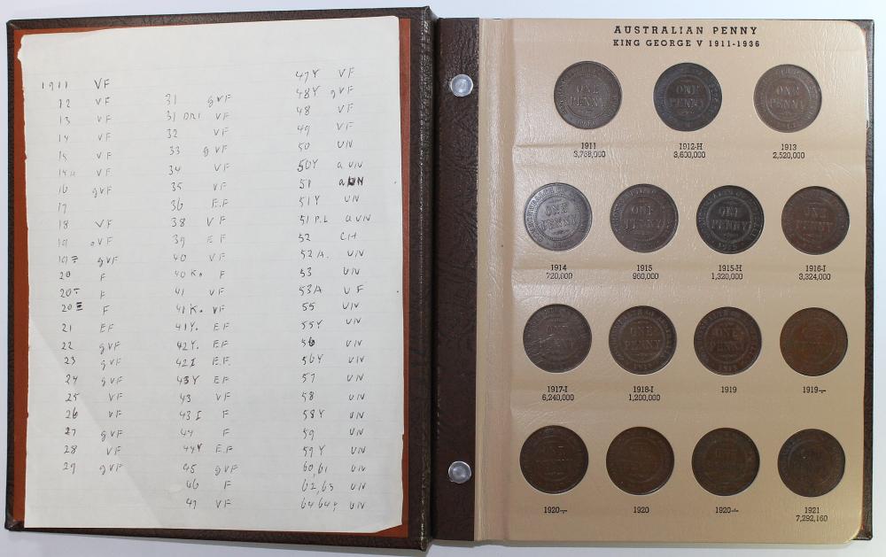 Australia 1911-64 Penny Set... image