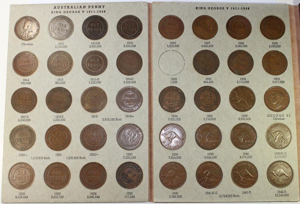 Australia 1911-64 Penny Set... image