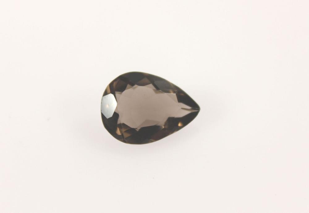 Faceted Teardrop Smoky Quartz image