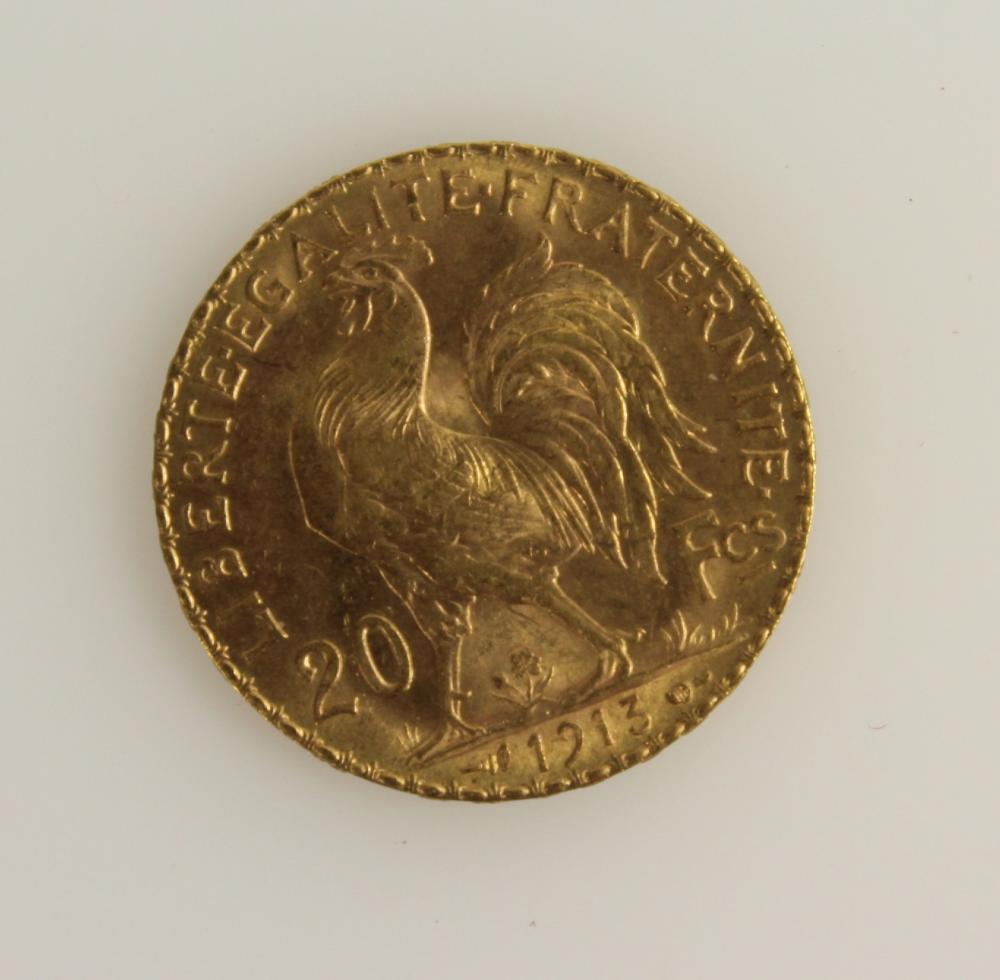 France 1913 Gold (900) 20 F... image