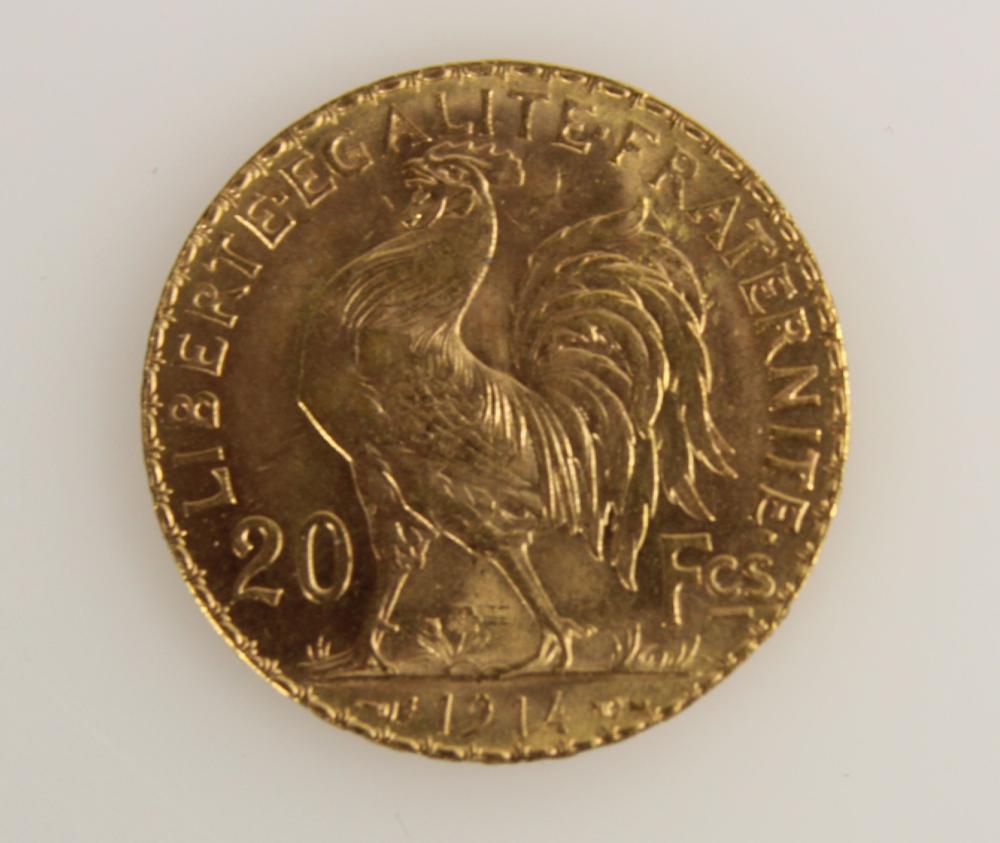 France 1914 Gold (900) 20 F... image