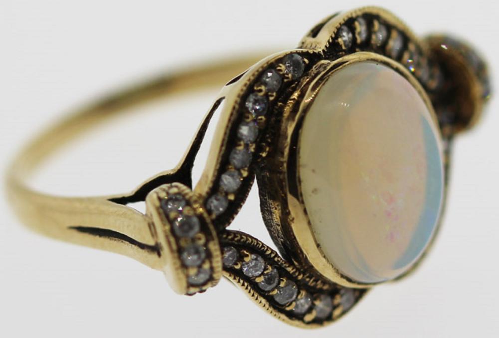 Solid Opal and Diamond 9ct ... image