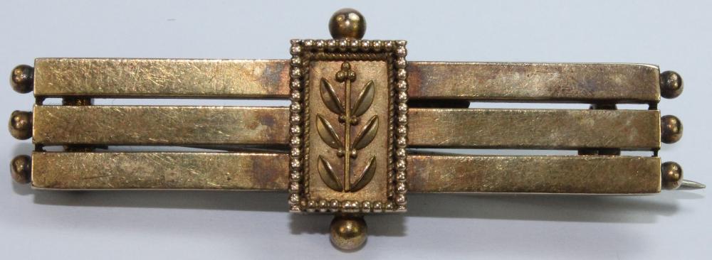 Antique Bar Brooch stamped ... image