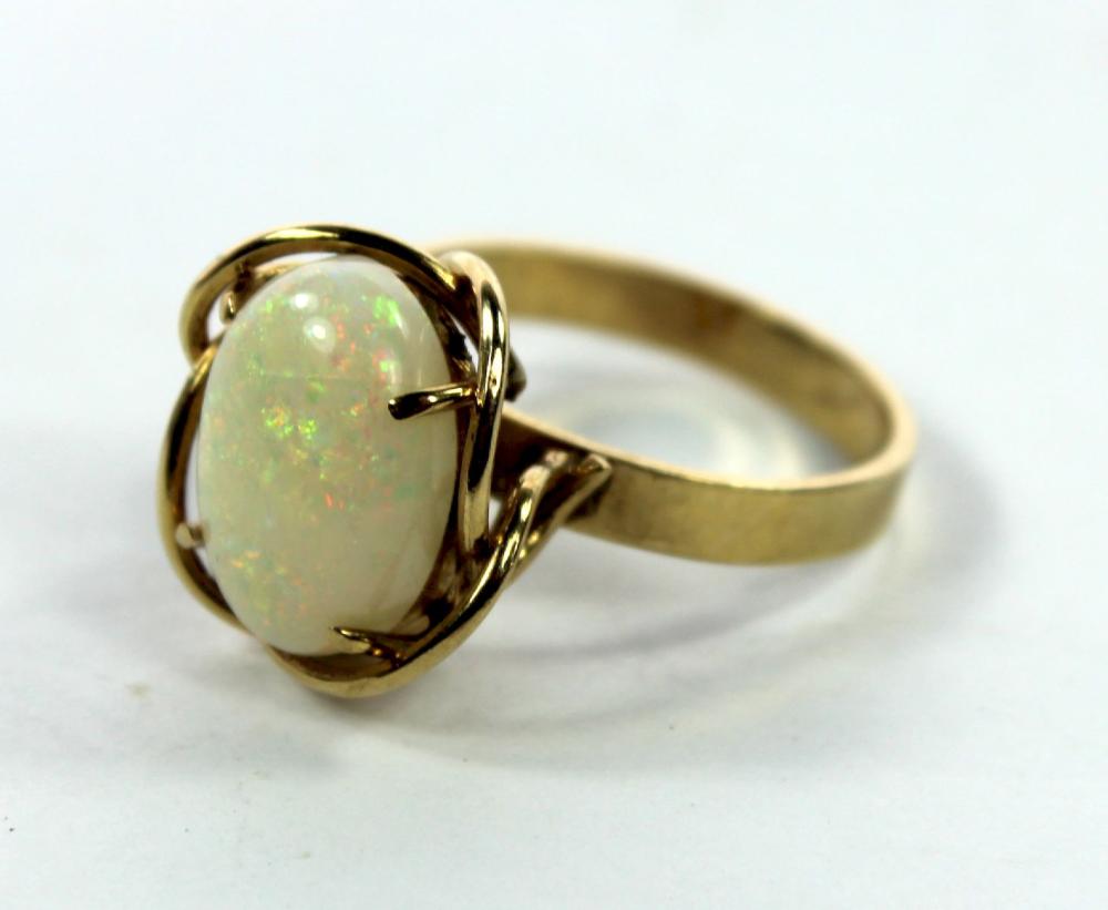 Solid White Opal Ring in 9c... image