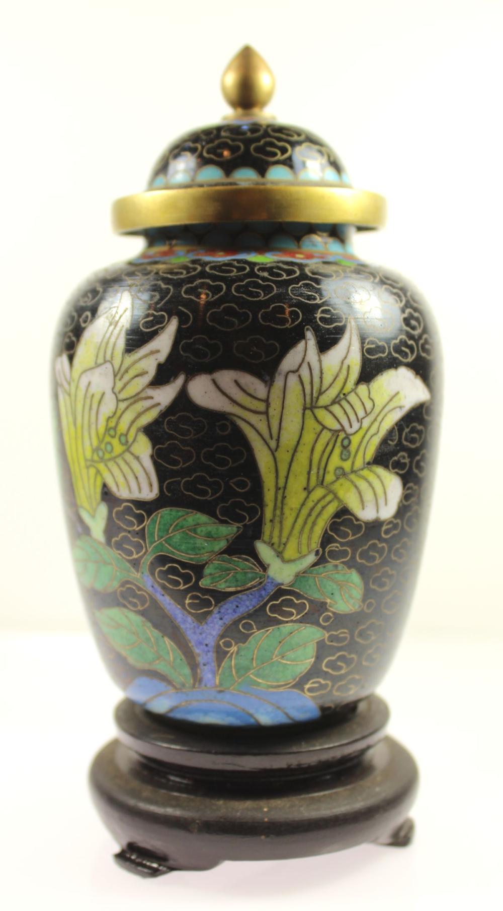 Small Lidded Cloisonné Vase... image