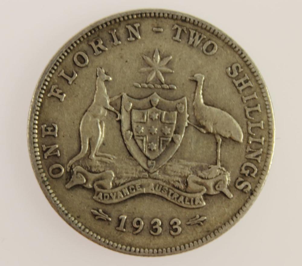 Australia 1933 Florin, VG/Fine image