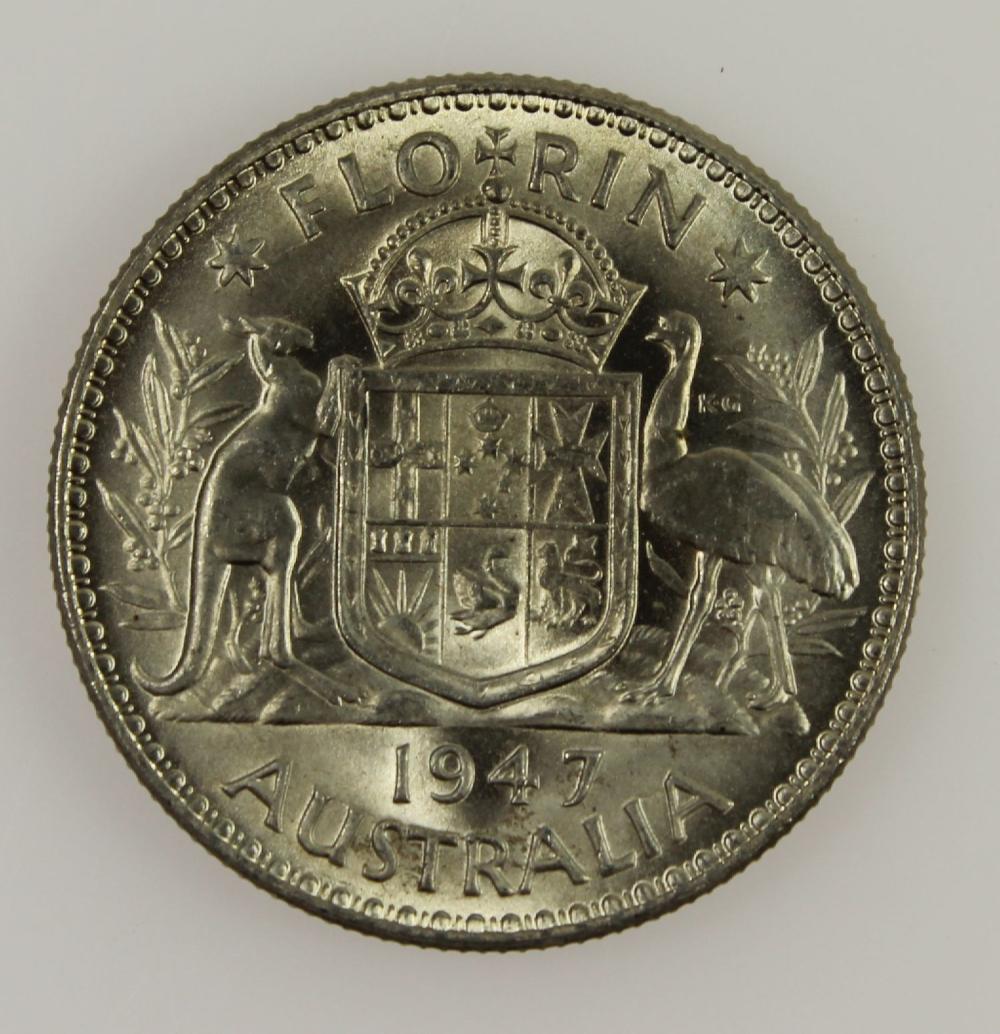 Australia 1947 Florin, near... image