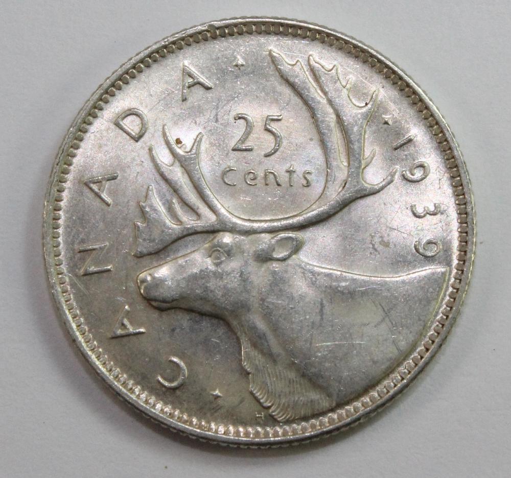 Canada 1939 25 Cents, Uncir... image