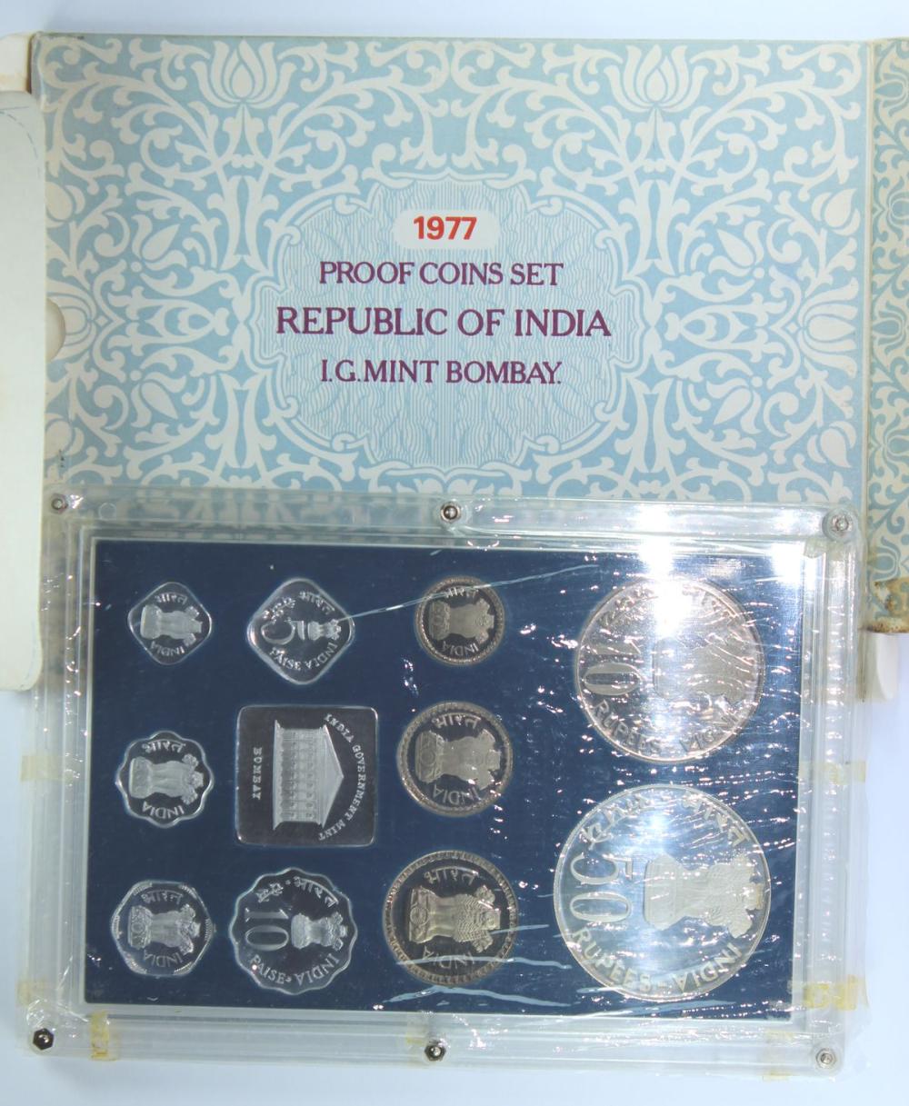 India 1977 B Proof Set, FDC... image